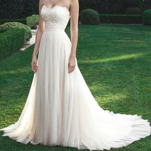 Casablanca wedding dress, size 12, color white